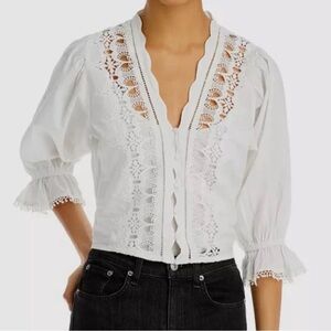 Free People white lace top size L